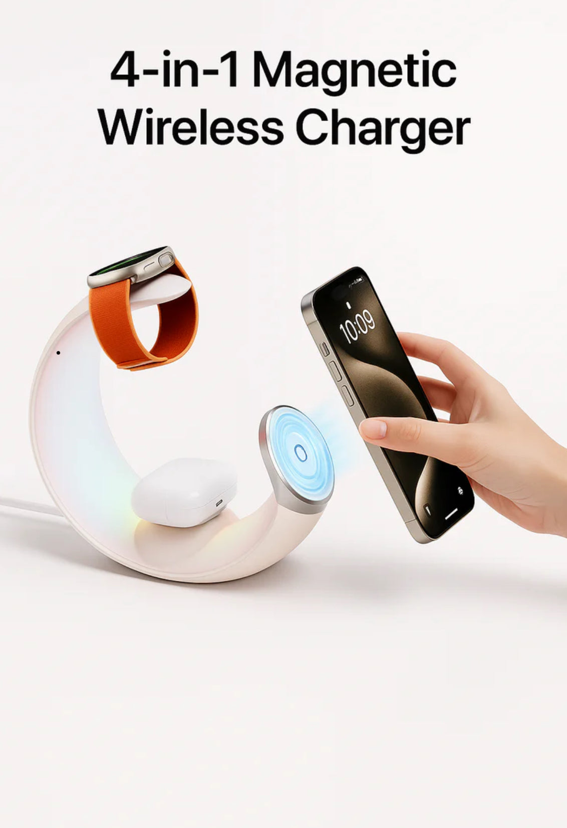 LunoCharge™ – 4-in-1 Crescent Magnetic Wireless Charger